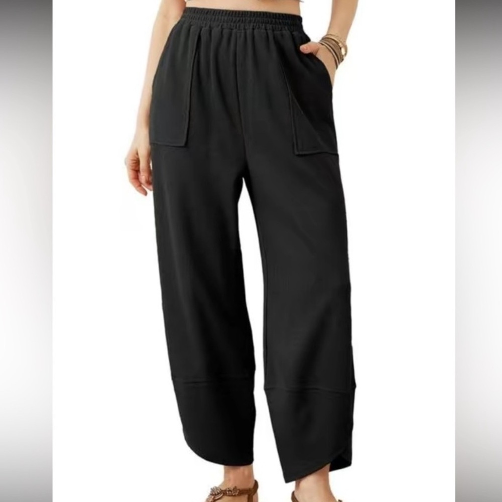 Black Women's Relaxed Knit Pants